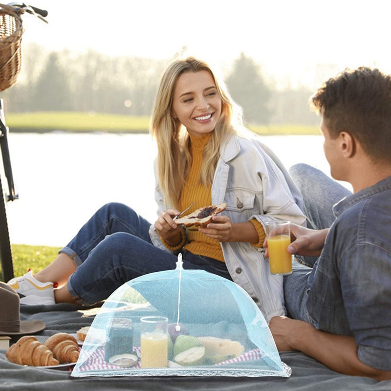 Mesh Screen Food Cover 6 Pack, Collapsible Colorful Umbrella Tent Keep Out Flies Bugs Mosquito Great Outdoor, Picnics