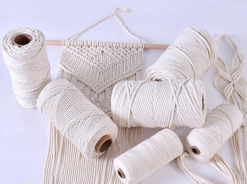 3mm 4mm 5mm 6mm diy macramé touw gedraaide draad katoenen koord voor handgemaakte natuurlijke beige touw thuis bruiloft accessoires