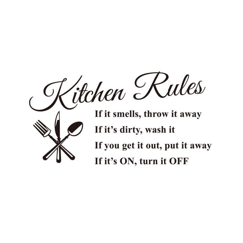 Kitchen Ware Waterproof Wall Stickers For Kitchen Text Wall Art Wallpaper Decal Room Decor Kitchen Removable Vinyl N7R7