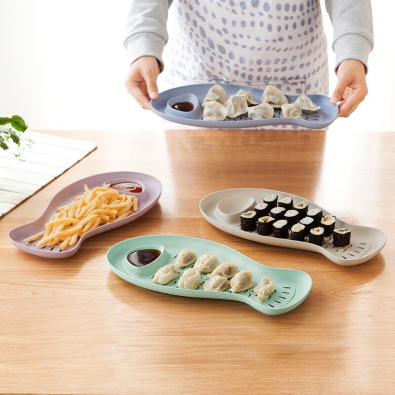 Creativo Paglia di Grano a Forma di Pesce Piatto Polpetta Piccola Salse Piatto di Patatine Fritte Vassoio di veloce cibo Piatto Piatto Piatto di Sushi Famiglia saluto Da Tavola 1pz