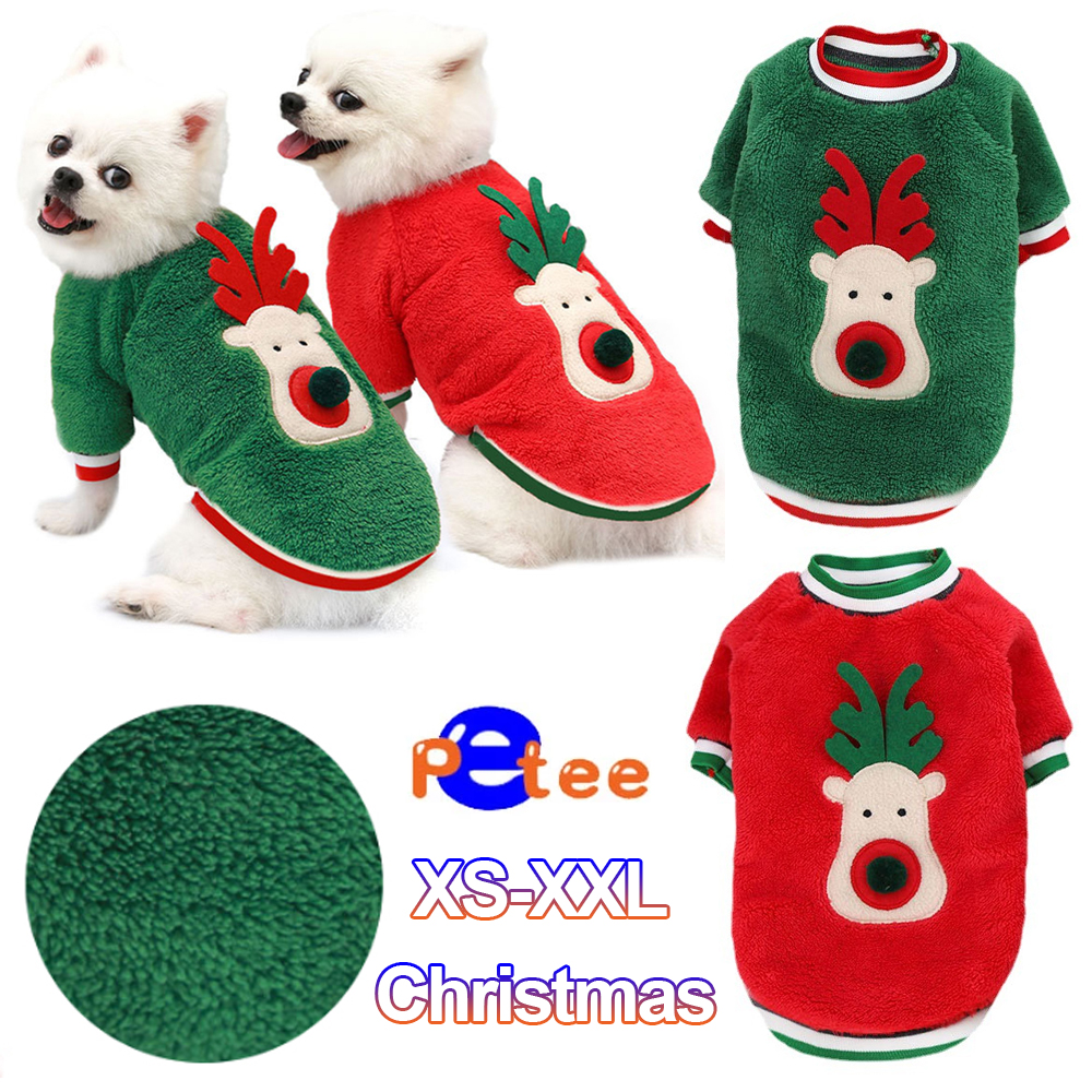 Cozy Red Dog Jacket - Winter Puppy Sweater & Christmas Apparel, Warm Cotton Blend Coat