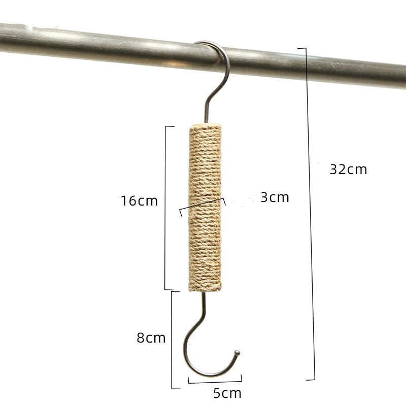 1pcs s Shaped Hooks Clothing Shop Hanging Hanger Storage Holders Silver s Hook with Hemp Rope: 3