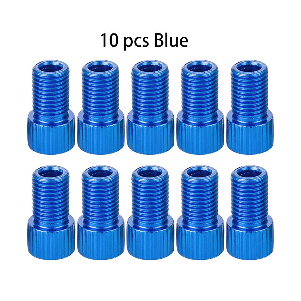 10-farbiges Aluminium-Fahrradventil PRESTA zu SCHRADER Konverter Autoventiladapter: Himmel Blau