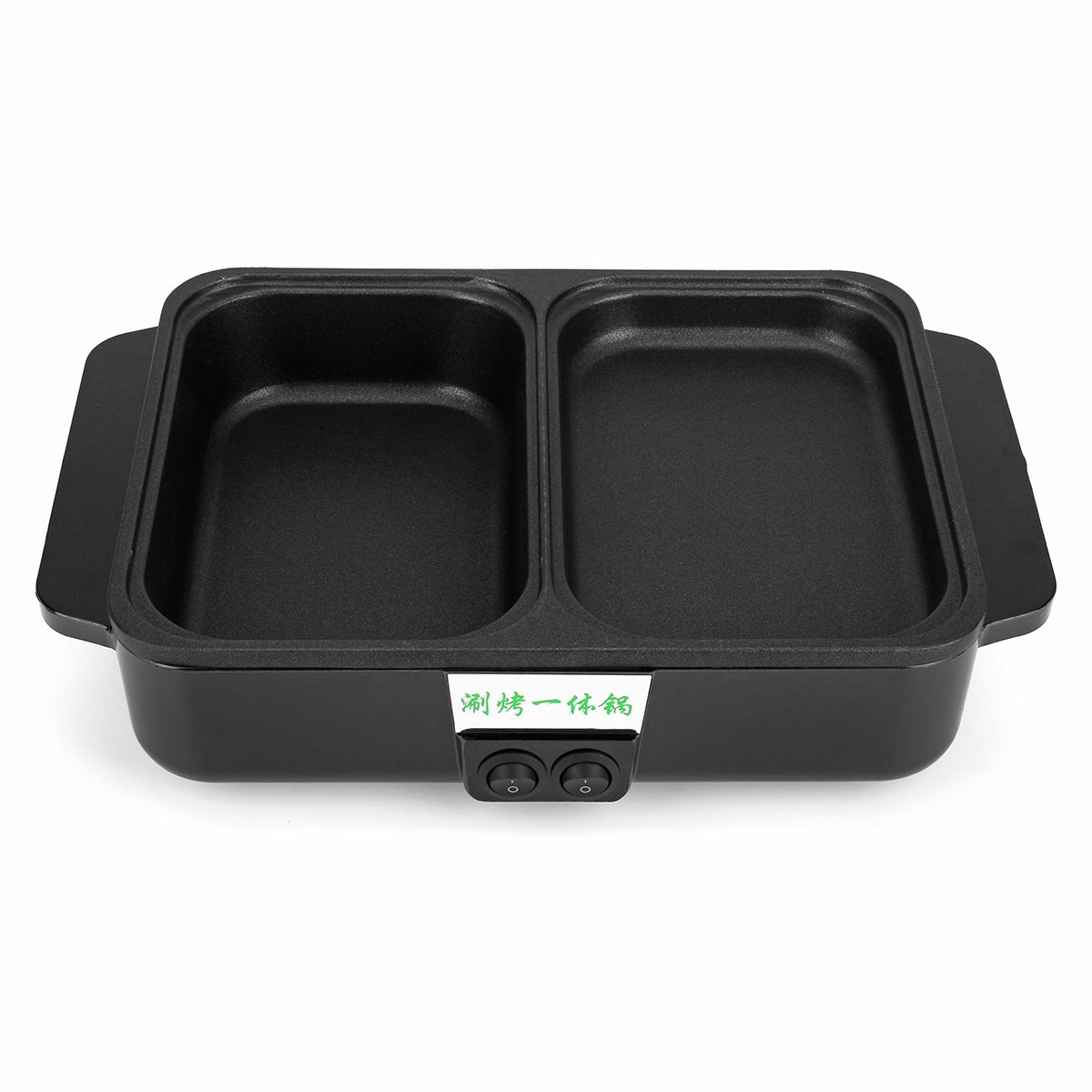 1200W 220V 2 in 1Mini Electric Cooking Pot Machine Multi Cooker Barbecue Pan Pot Portable Non-Stick BBQ Heating Pan