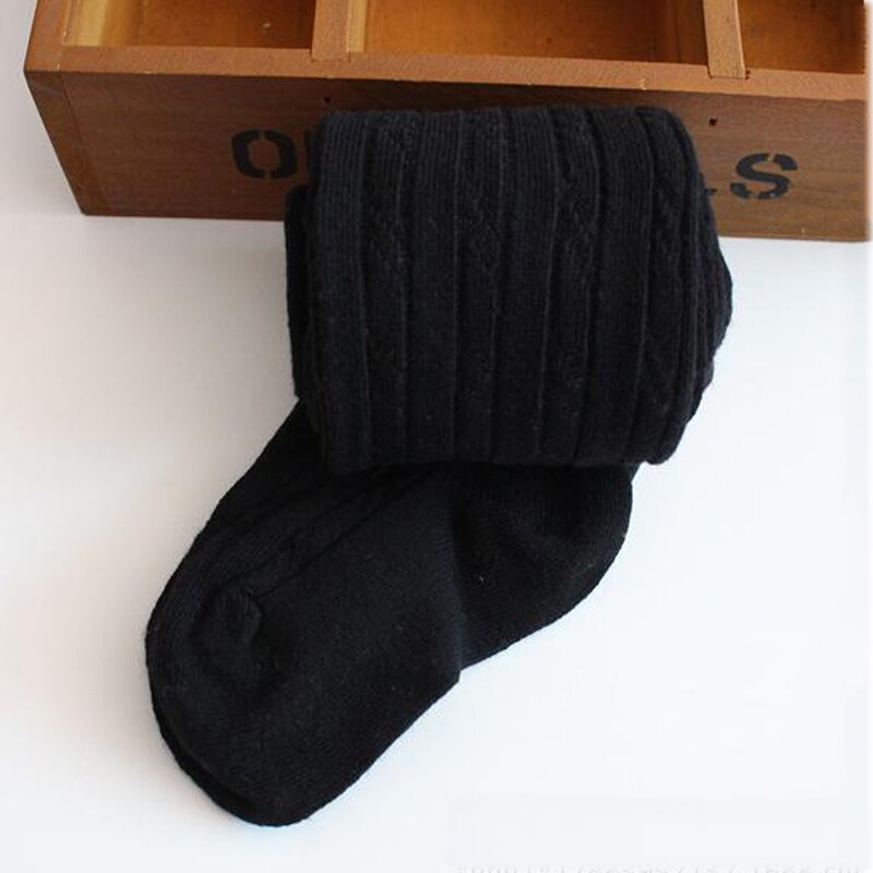 Baby Herfst Winter Panty Baby Peuter Kid Meisje Geribbelde Kousen Katoen Warm Panty Solid Candy Kleur: black / 126-140cm