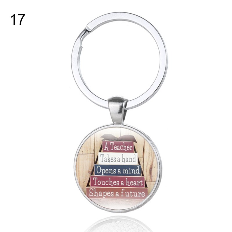 Voor lerarendag, onderwijsassistent, glazen hanger, sleutelhanger, sleutelhanger, waardering voor leraren, op voorraad: 17