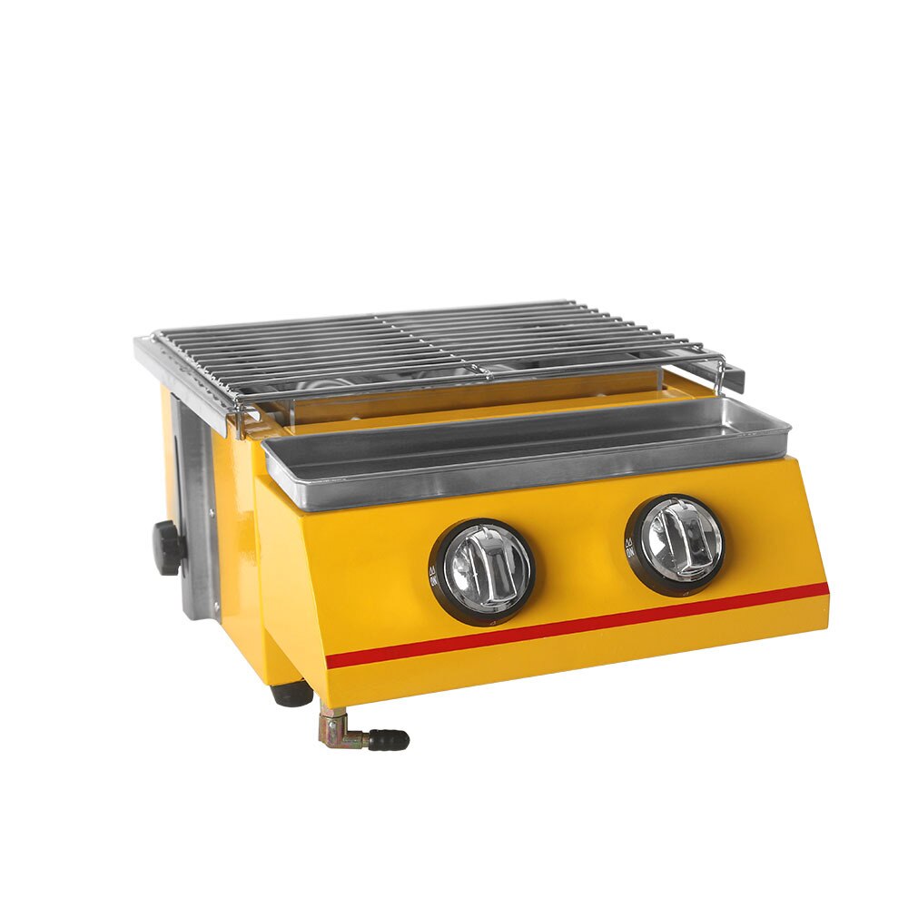Barbecue Grill For Outdoor LPG 2 Burners Gas Grill Fast Stainless Steel with Glass/Yellow Shield
