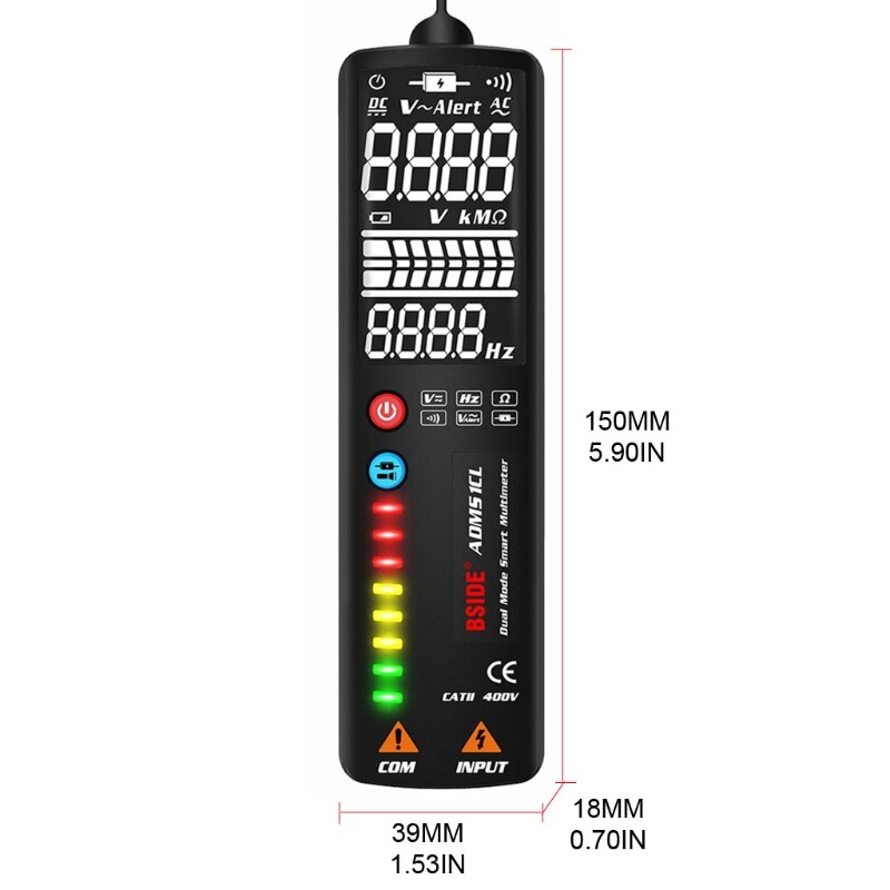 ADMS1CL Dual Mode Smart Multimeter Resistance Tester LCD Digital Toughness Electric Intelligent Voltmeter Voltage Meter 649A