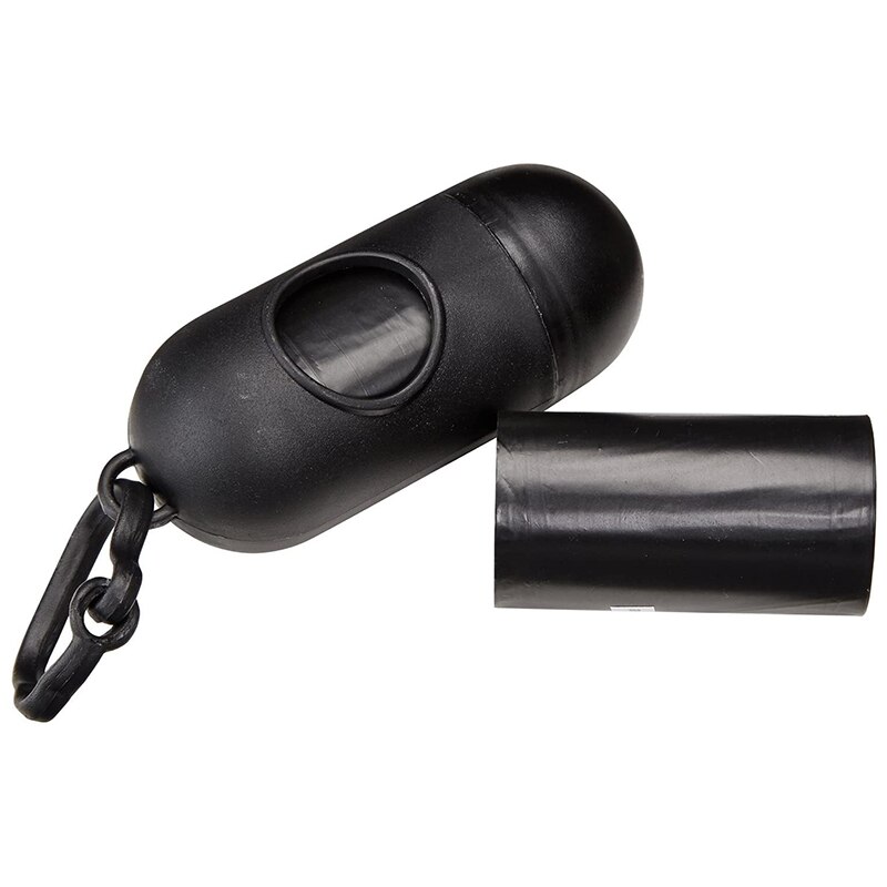 Perro Poo bolsa con dispensador y Clip para cinturón, 22,5x30cm, negro-900 piezas 60 rollos Total