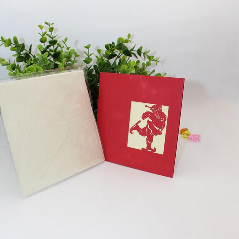 Greeting Cards Christmas Decorations 3D Pop Up Card Santa Claus Christmas Merry Christmas Greeting Cards