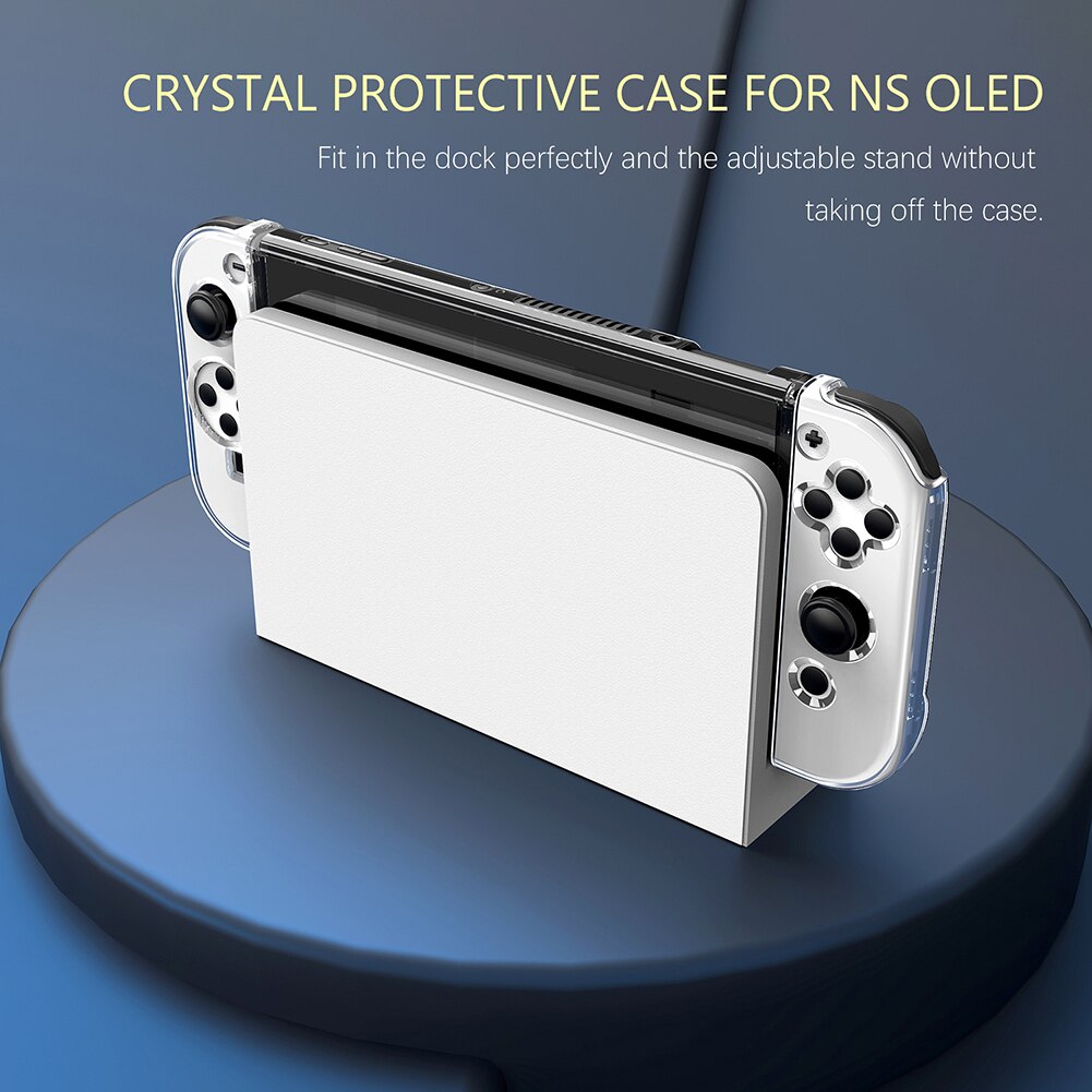 Gehäuse mit halterung für videospielkonsolen, transparent, staubdicht, andockbar, schutzhülle für nintendo switch