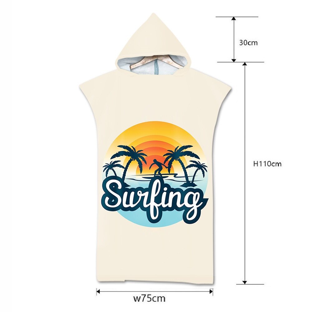 Sommer hætteklædte badehåndklæder mikrofiber skiftekåbe surf poncho håndklæde til svømning strand outdooor badekåbe våddragt