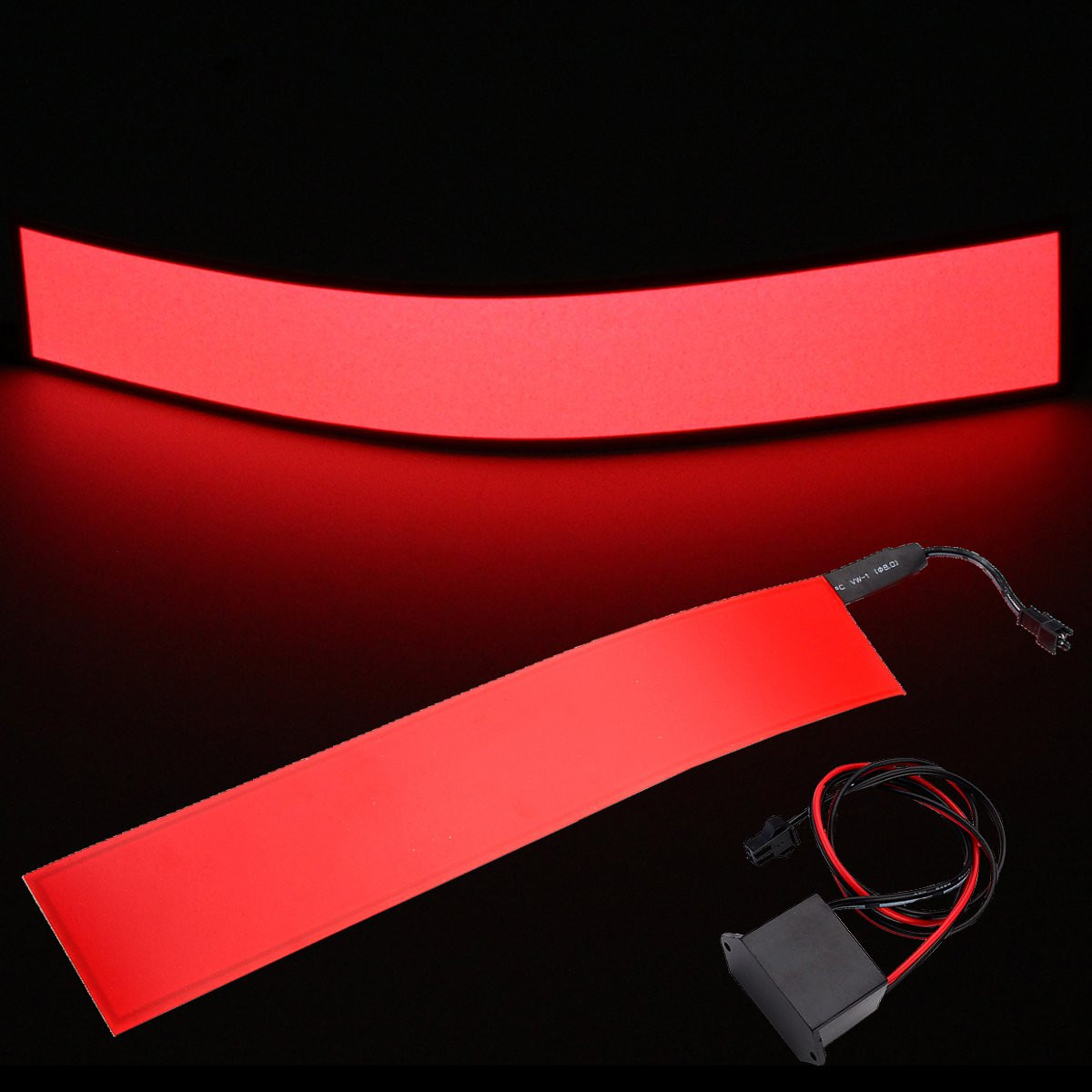 12x2inch 12V Flexible EL Tape Electroluminescent Panel Back Light LED Strip Lights Inverter 6 colors: Red
