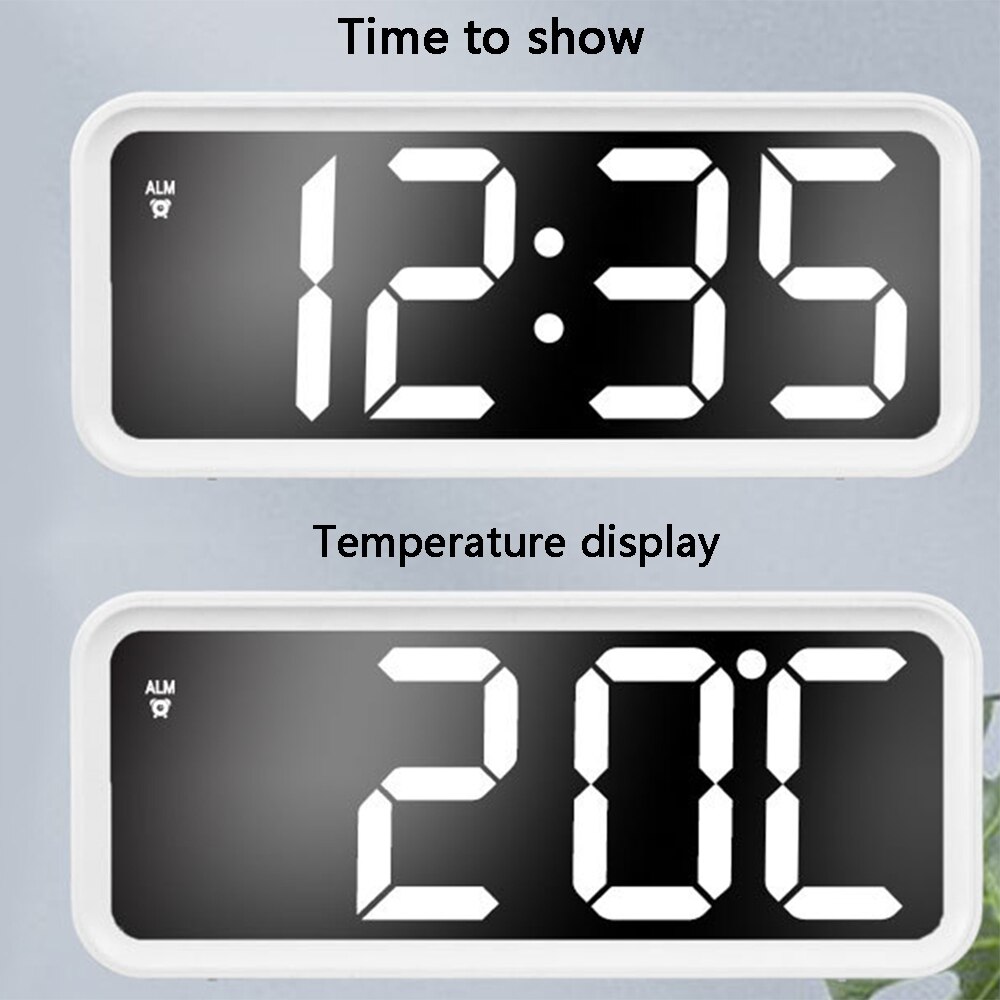 Große Sn Elektronische Uhr, Spiegel LED Wecker, Große Schrift Uhr, Wohnzimmer Uhr, beleuchtet Nacht Uhr