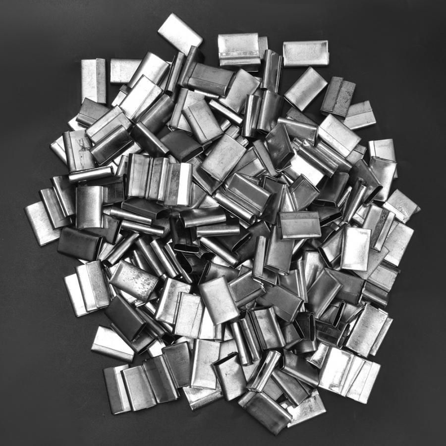 Sceaux de cerclage Type ouvert 400 pièces | En fer zingué pour sangle en plastique PP de 12 à 16mm