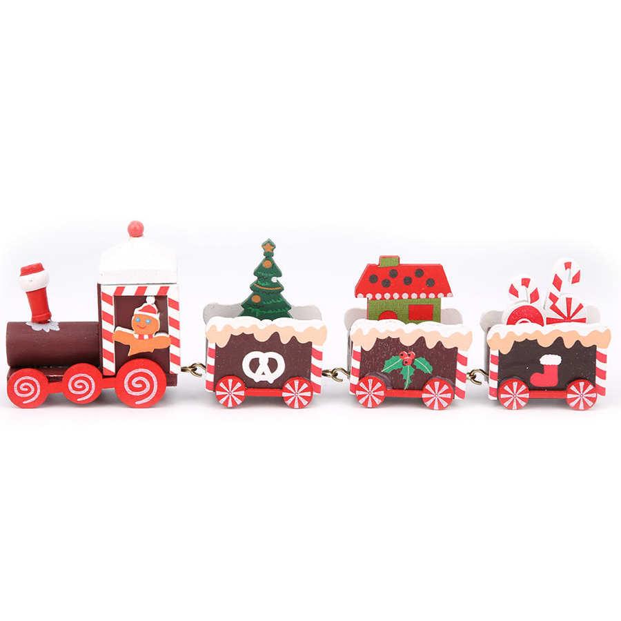 Decorazione Di buon Natale di Legno Santa Treni Giocattolo Dei Bambini Del Fumetto Del Regalo Di Natale In Legno Treno di Natale Vetrina Decorazione: Cioccolato