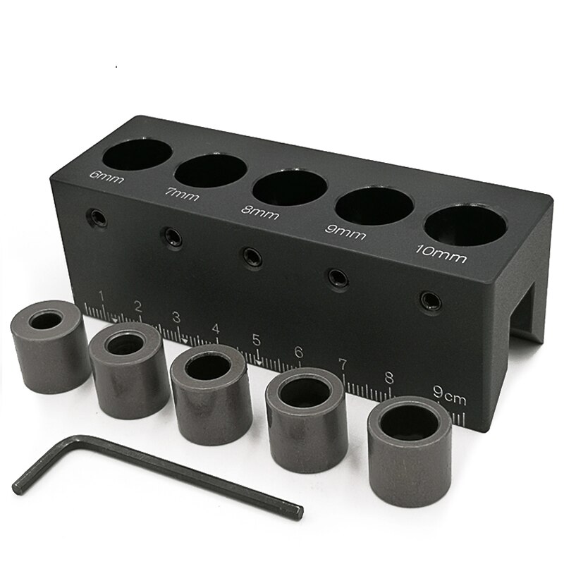 90 Degree Straight Angle Drill Guide Pocket Hole Jig Kit Aluminum Alloy Hole Locator Doweling Jig Woodworking Tools: Beige