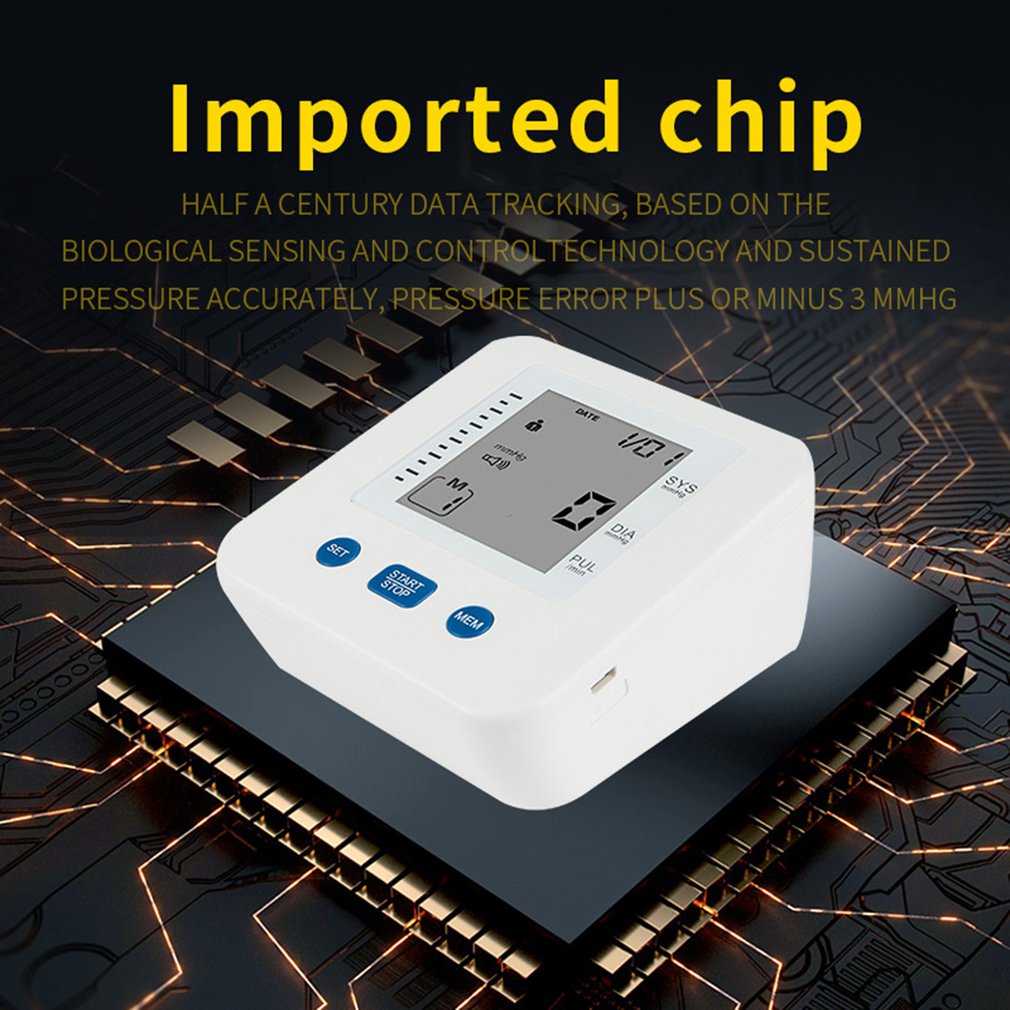 Automatic Arm Type Electronic Sphygmomanometer LCD Digital Display Sphygmomanometer English Without Voice