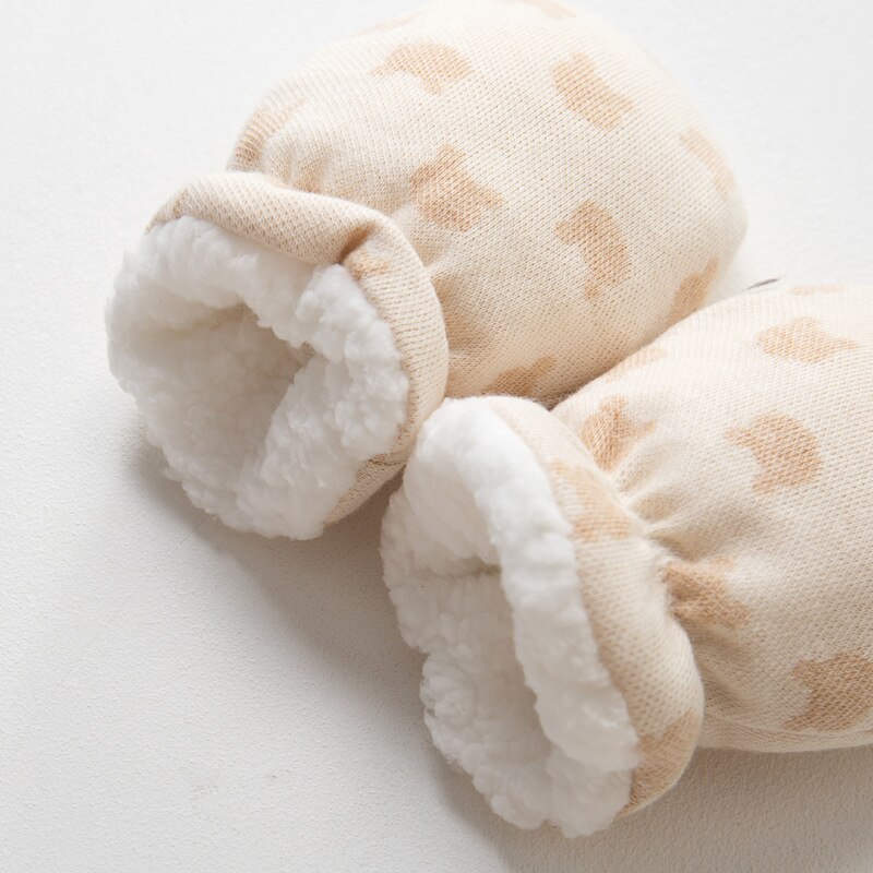 Newborn Gloves Winter Baby Anti-Grab Mittens Full Finger Boys Girls Thicken Warmer Fleece Gloves Toddler Infant Mittens 11*8 CM