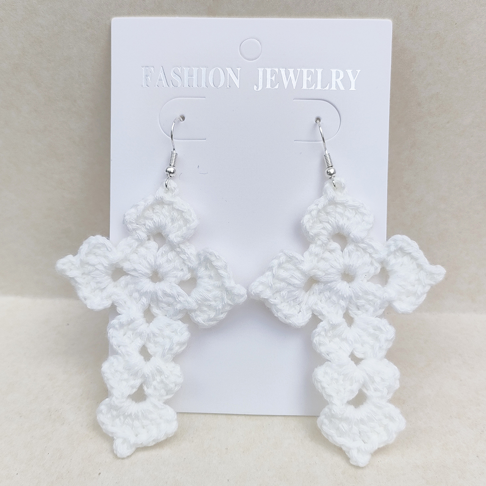 Orecchini con croci tutto'uncinetto per donna Accessori fatti a mano Gioielli Articoli essenziali per le vacanze quotidiane