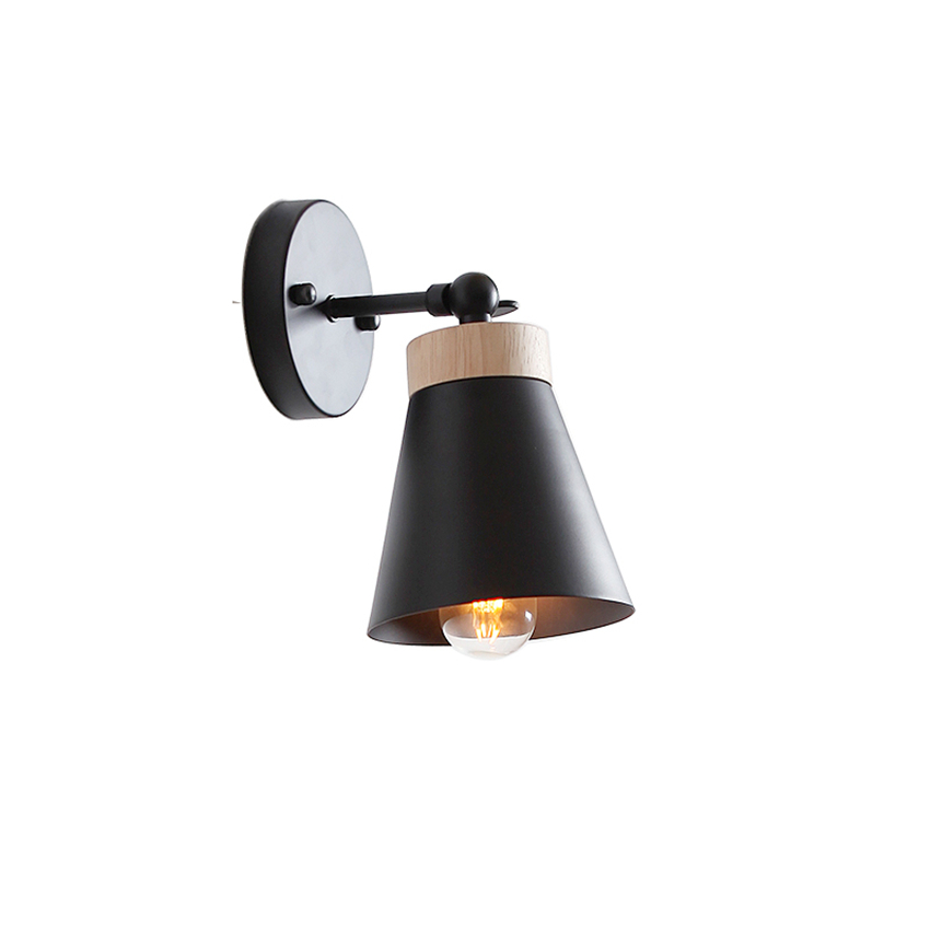 Nordisk jernlampeskjerm vegglamper moderne gjeng balkong korridor roterende vegglampe vegglamper heltre soveromsdekor ledet-lamper