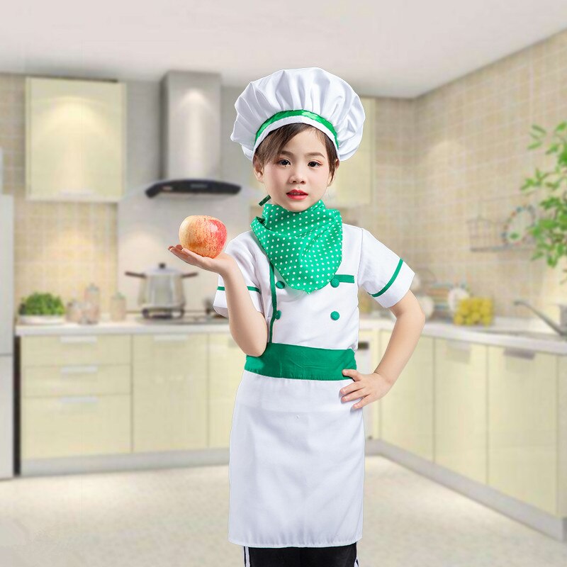 Halloween børn karneval madlavning kok uniform børn køkken bagning catering rollespil kostume scene fest mad service tøj
