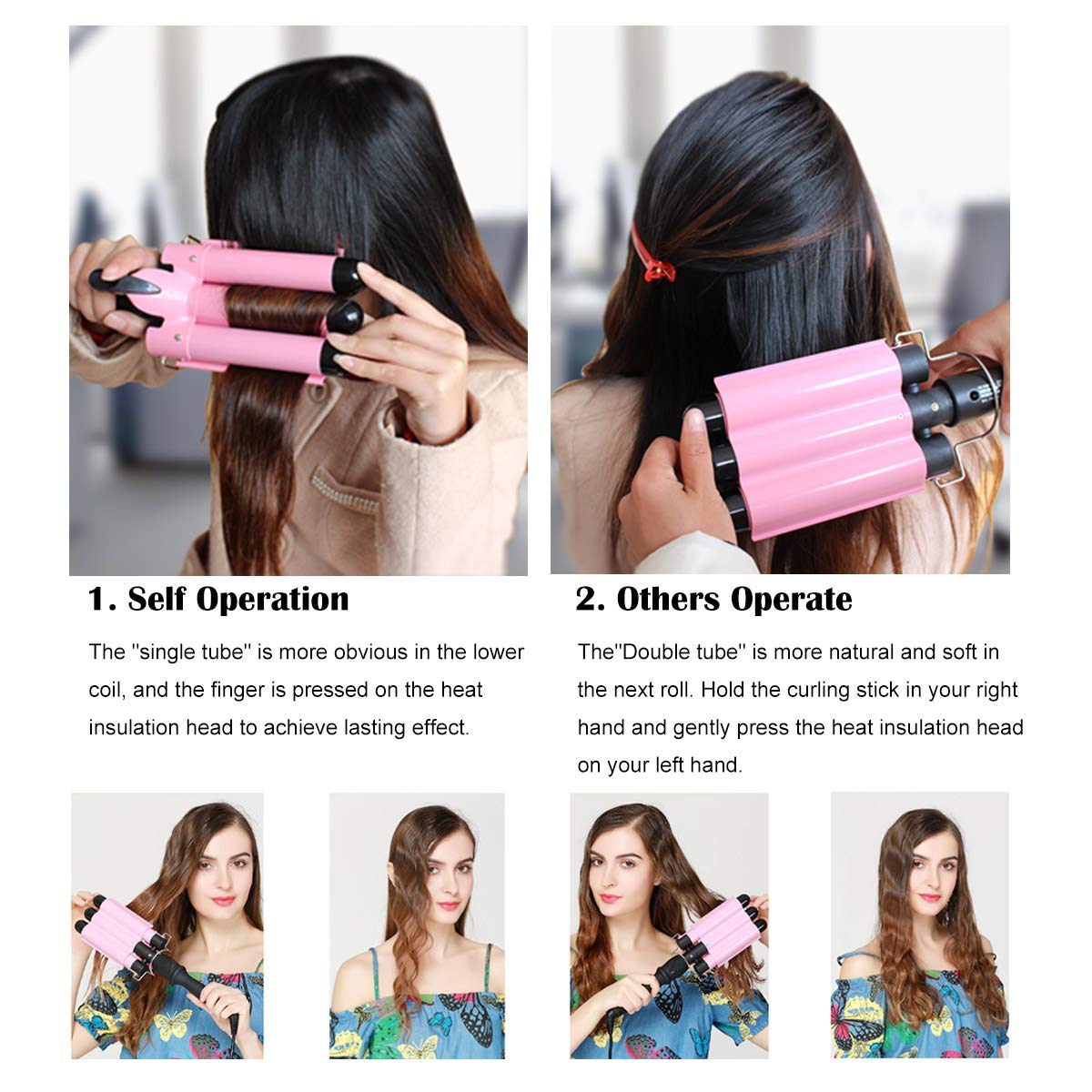 Hair Curling Iron Triple Barrel Hair Curler Flat Iron Curling Waver Wand Crimper Perm Splint Curly Tong Hair Styler