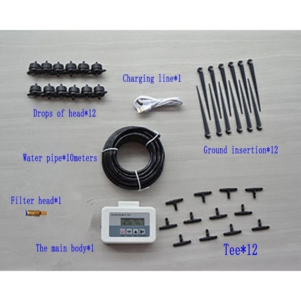 Newest Intelligent Garden Automatic Watering Device Solar Energy Charging Water Pump Timer System Potted Plant Drip Irrigation: without solar panel