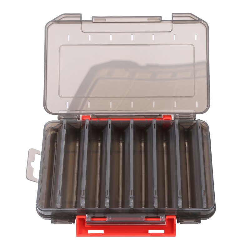 Double Sided Fishing Tackle Box 12 14 Compartments Lure Hook Storage Box Fishing Plastic Storage Case