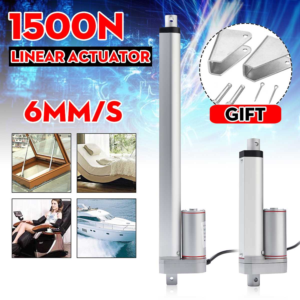 12V Electric Linear Actuator 50mm 100mm 200mm 300mm 400mm 500mm Stroke DC Motor Linear Motor For Industrial Construction