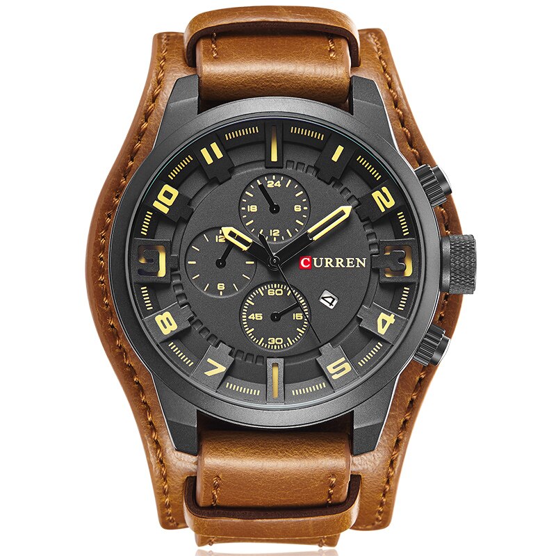 Hommes montres CURREN Top de luxe hommes nouvelle Sport horloge mâle armée en cuir analogique Quartz montre-bracelet Relogio Masculino