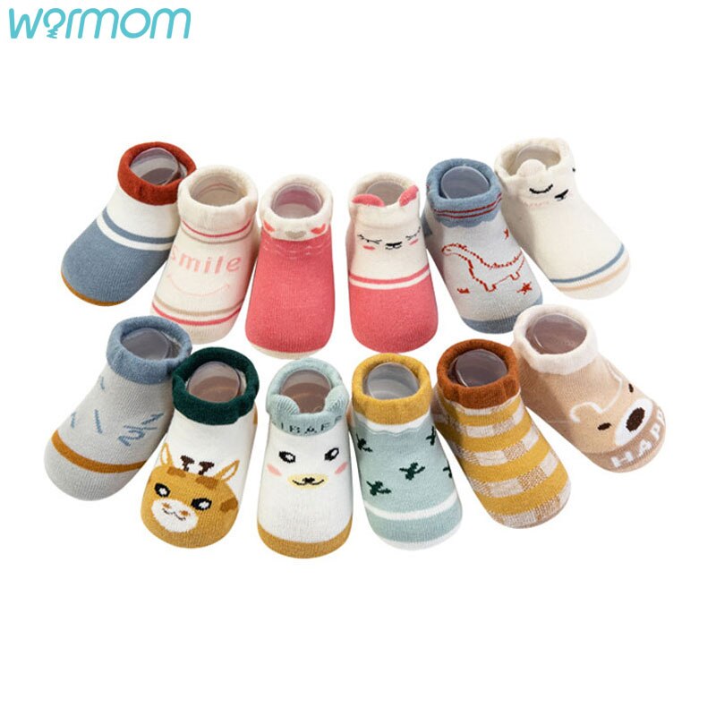 Warmom 3Pairs Baby Meisje Jongen Sokken Pasgeboren Bebe Goedkope Stuff Vloer Anti Slip Sox Kids Baby Accessoires Baby Floor sokken