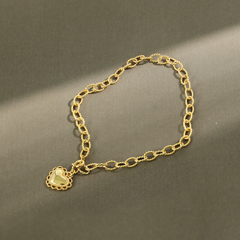 Echt 925 Sterling Zilveren Enkelbanden Enkelband Op De Been Vrouw, classic Gold Kleur Hart Enkelbanden Voor Vrouwen Voet Sieraden