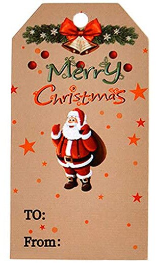 100pz etichette di buon natale carta di carta kraft etichetta regalo etichetta fai da te cartellini decorazioni regalo carta regalo bomboniere forniture: Menta Verde