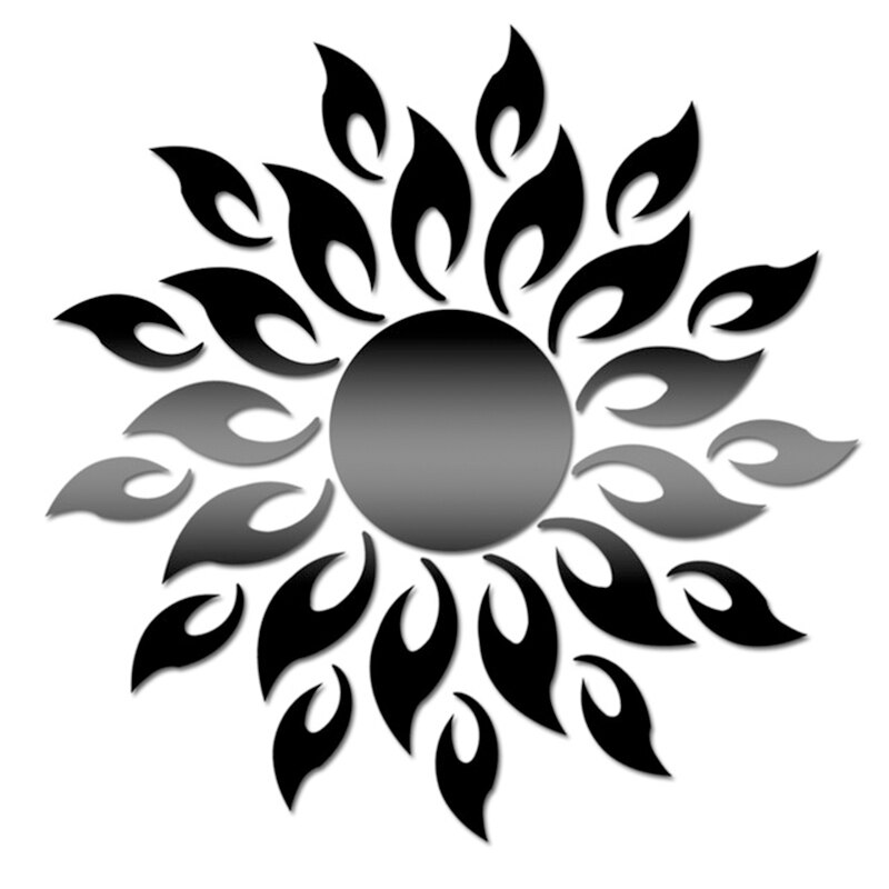 Sun Mirror Wall Sticker 3D TV Background Stickers DIY Wall Decor Decal Stickers Art Mural Bedroom Bathroom Decoration: 03