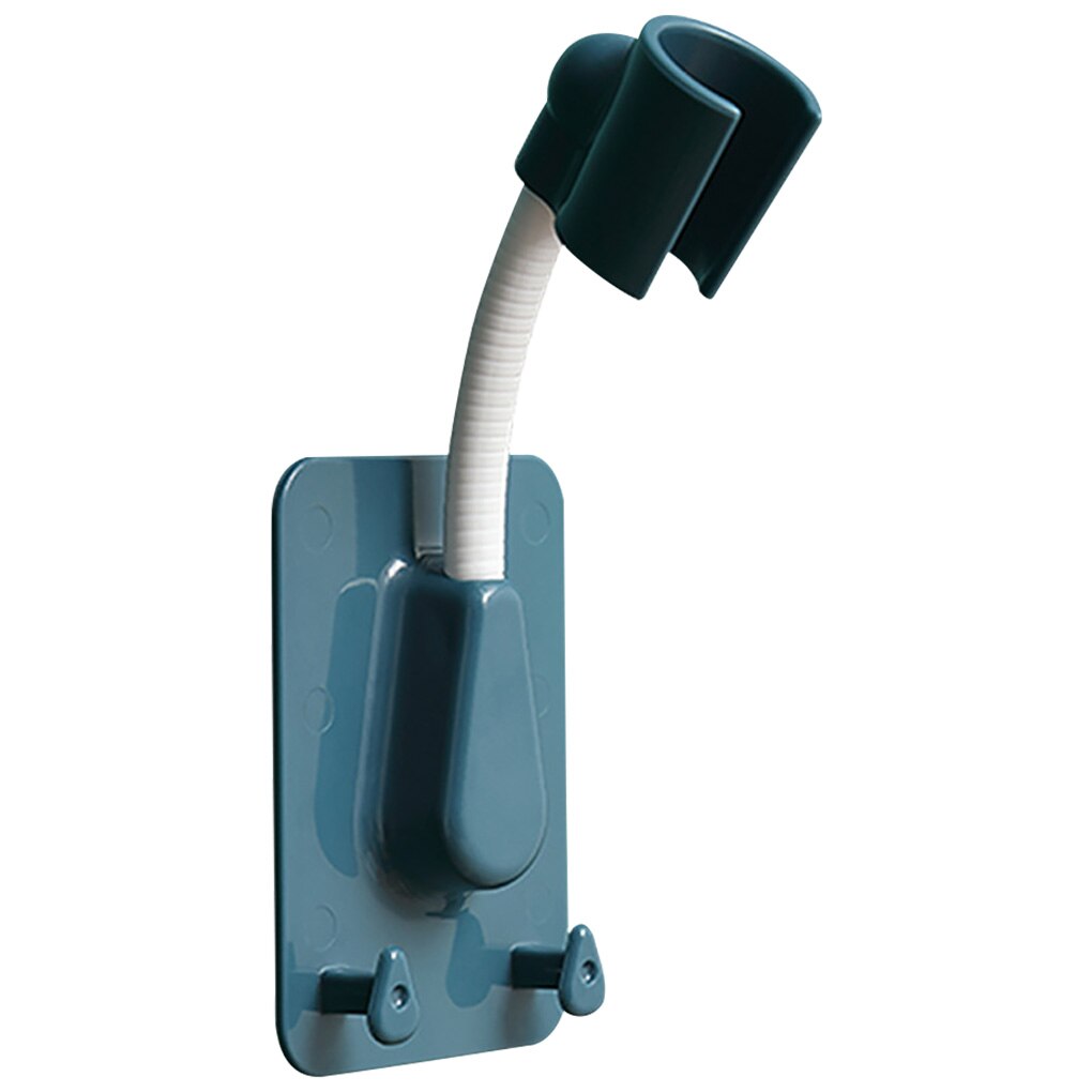 Selbst-Klebstoff Dusche Kopf Halterung 360 Grad Drehen Einstellbar Handbrause Halfter 2 Haken Ständer Zauberstab Halterung: Blau