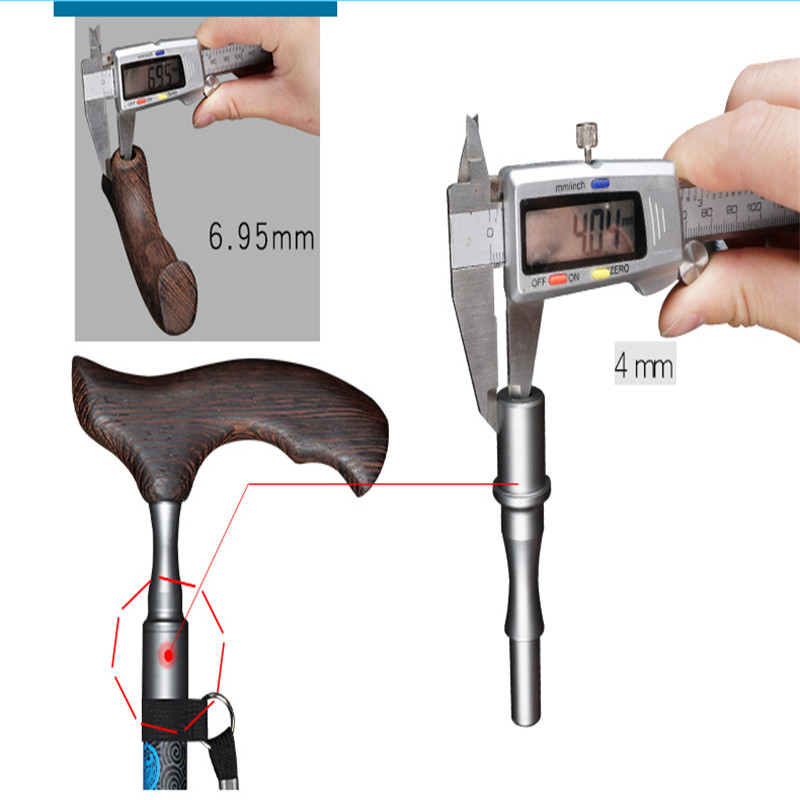 Ultraleichte Kohlenstoff Faser Holz T Griff Ältere Stock gehen Für Stock Wandern nordisch gehen Pole Wandern Krücken Bar 219g