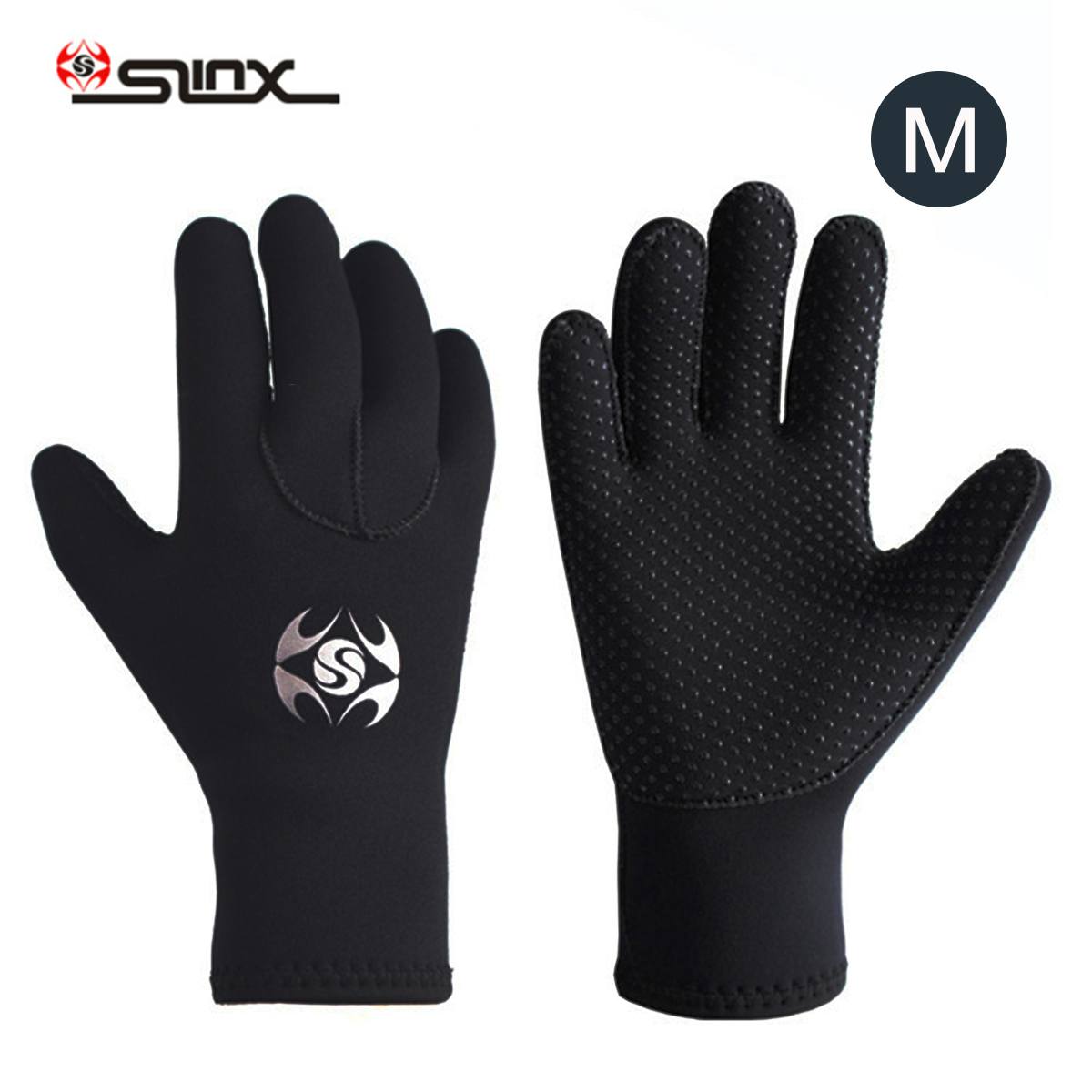 3mm Neoprene Diving Gloves - Non-Slip Warm Snorkel Surf Mittens for Men & Women: M