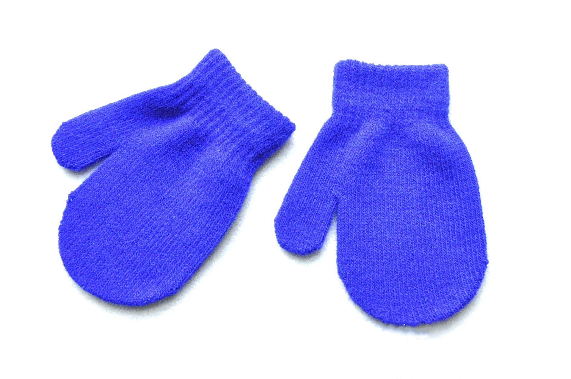 Guantes de invierno para bebé, manoplas suaves elásticas cálidas de punto para niños, niñas y niños: blue