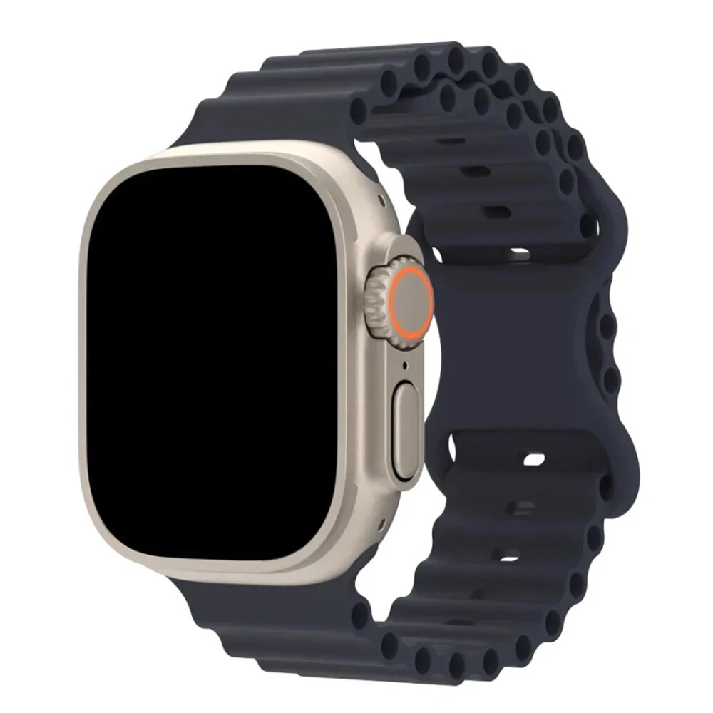 Armband för apple watch ultra band 49mm ultra 1 ultra 2 49mm ocean belt sport silikonarmband corrrea för iwatch-serien ultra 49: Röd