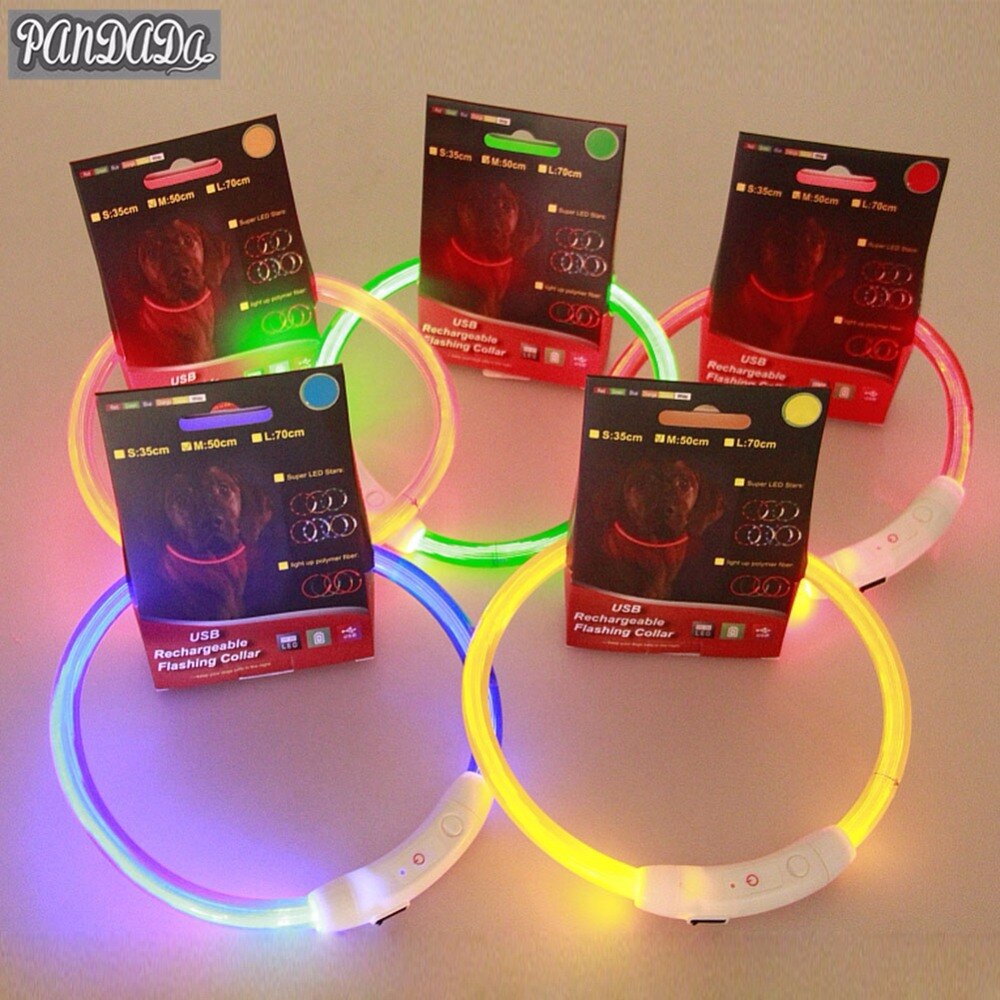 Hondenhalsband led hondenhalsband licht gloeiend in het donker knipperende halsband