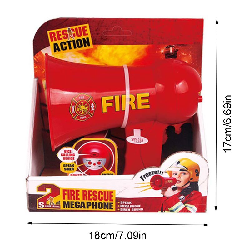 Fire Fighting Megaphone for Kids Pretend Firemen Portable Hand Speaker Toys