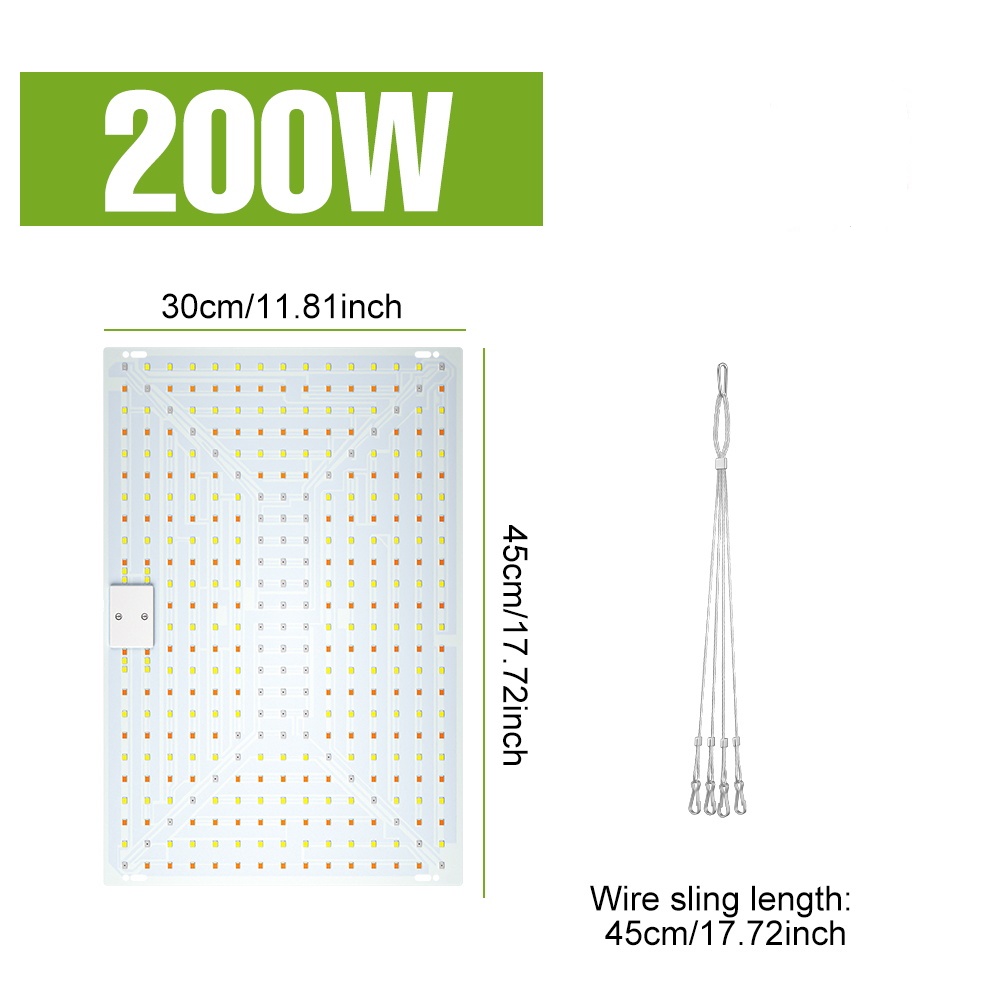 200W LED pełne spektrum światła do uprawy tablica kwantowa roślina lampa UV kryty sadzonka kwiatów hydroponiczna szklarnia uprawa warzyw: green / EU