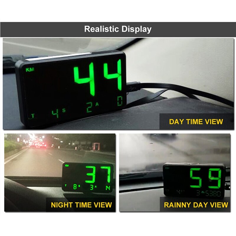 Velocímetro Digital con GPS para coche, indicador de velocidad de conducción, MPH, exceso de velocidad, alarma