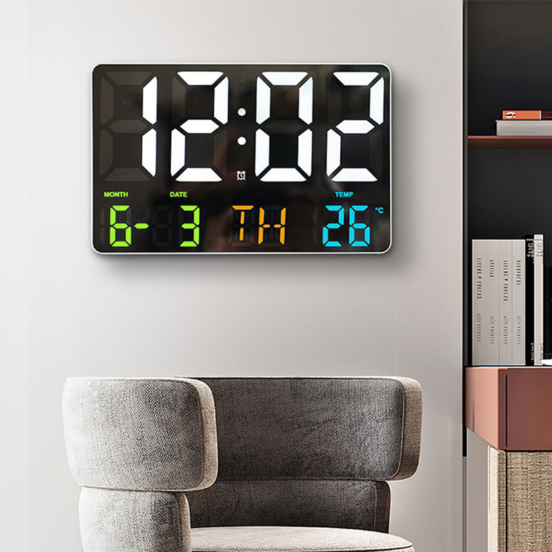 Fernbedienung Große Elektronische Wanduhr Zauberstab Digital LED Uhren Licht spüren Temp Datum Energie aus Speicher Tabelle uhr