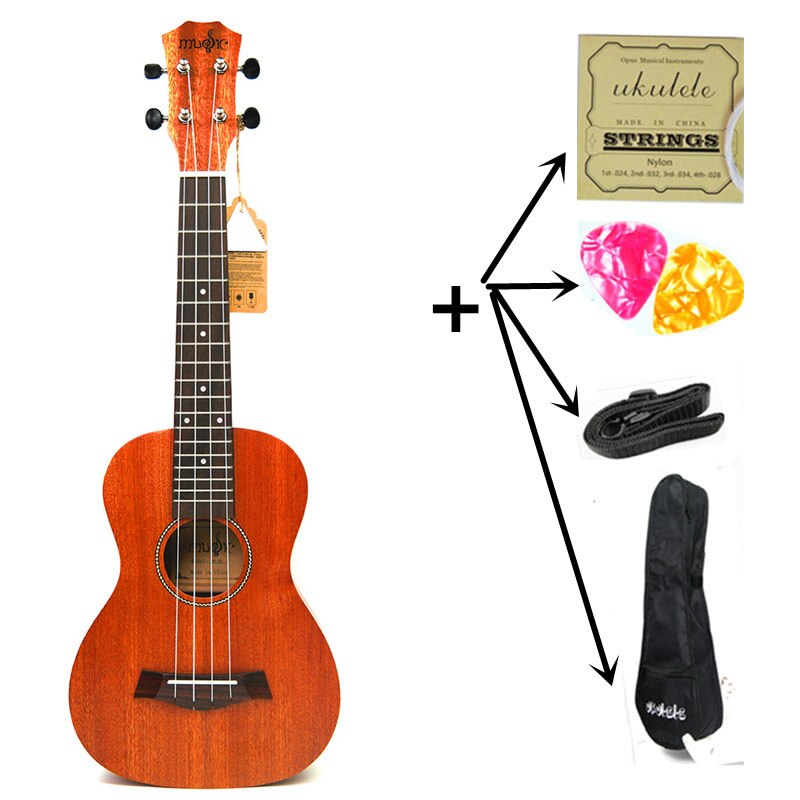21 "sopranowe ukulele mała gitara ukulele 4 struny palisandrowy gryf mahoń elektryczny ukulele z ulec poprawie EQ uke struna gitarowa: Uku z wszystko parts