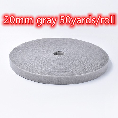 25/50Yards Sticker Tape 20Mm Nylon Adhesive Haken Loops Fastener Tape Terug Naar Zelf Naaien Craft diy Kabelbinders Accessoires: 20mm gray 50yards