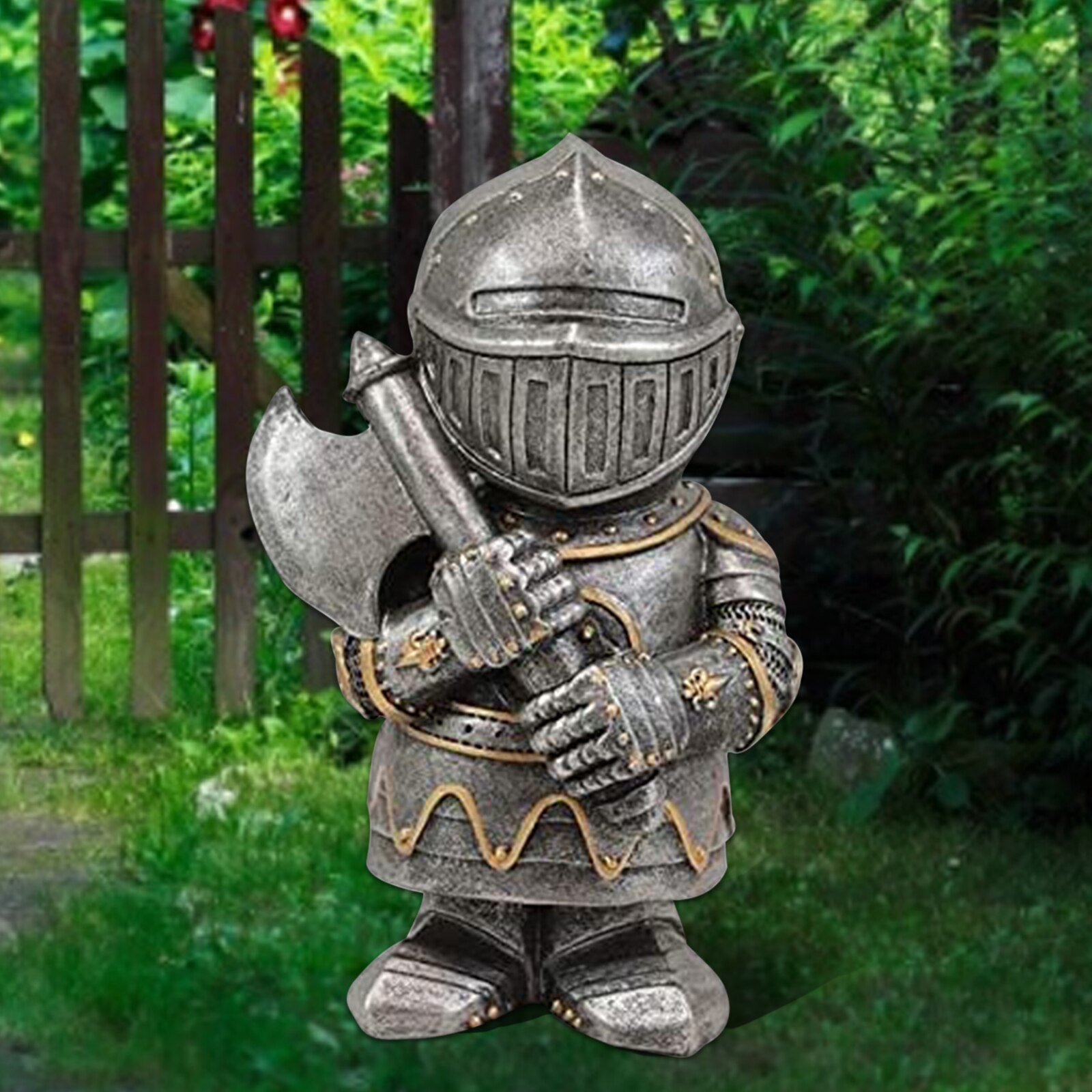 Garden Sculpture Knight Guard Statue Decoration for Outdoor Patio Lawn Home Hand-made Garden Knight Gnome Guards Sculpture: StyleC