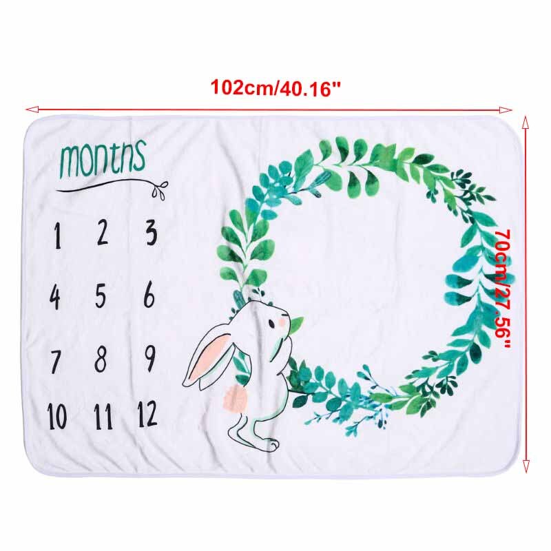 Baby Monthly Milestone Blanket Photography Background Blanket Thick Backdrop Prop Swaddle Baby Shower: 96