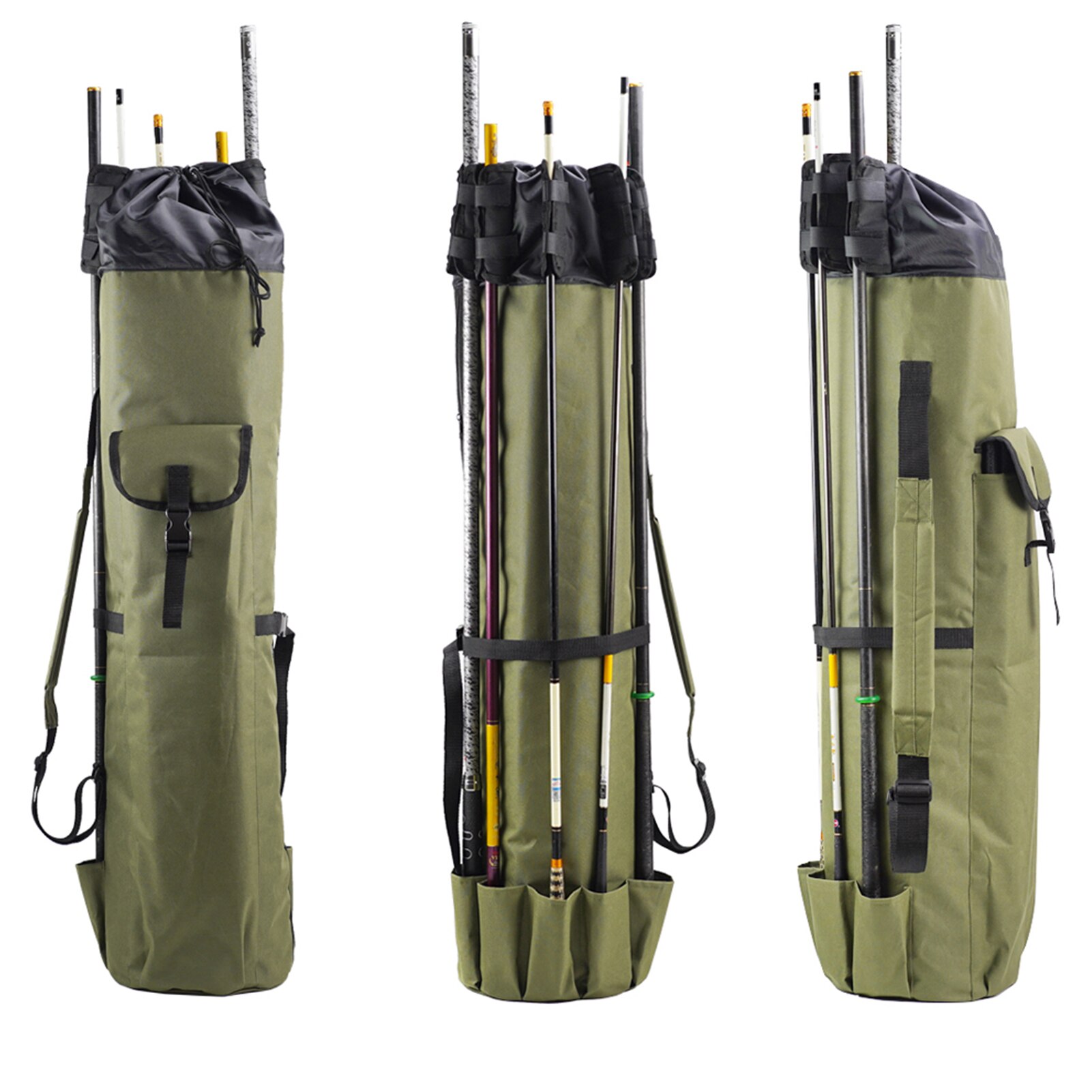 Bolsa de pesca de nailon multifunción portátil, estuche de Bolsa de caña de pescar, herramientas de aparejos de pesca, bolsa de almacenamiento